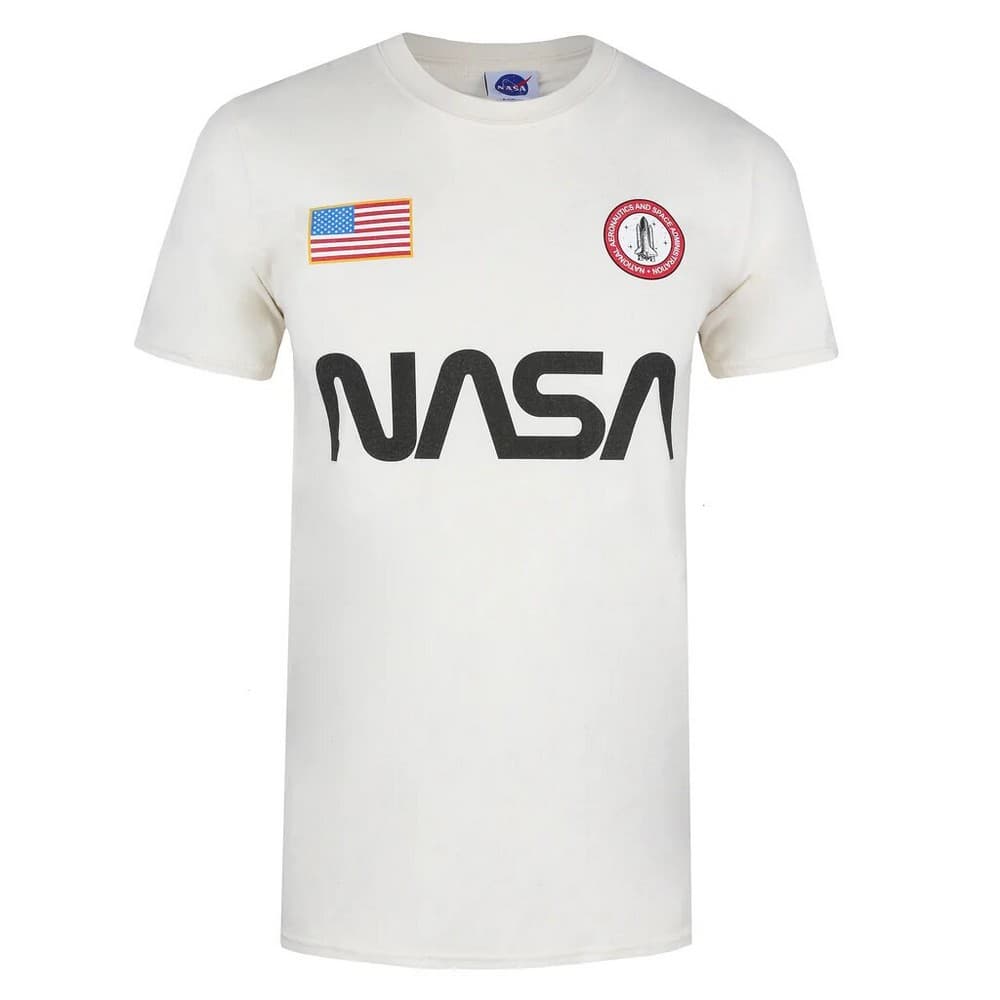 NASA T-shirt i bomull för män med märke