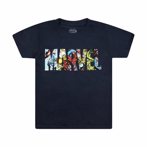 Marvel Drenge tegn T-shirt Navy 13 Years