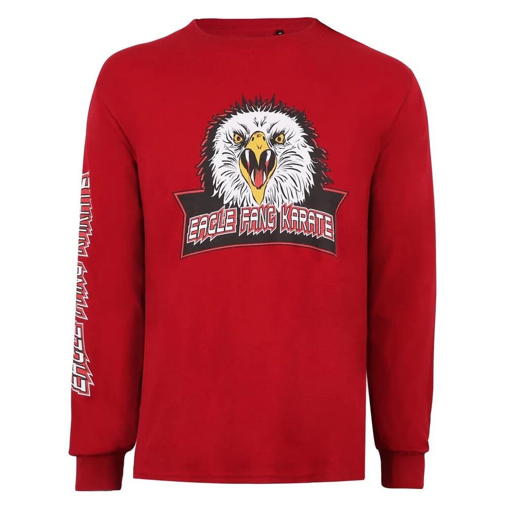 Cobra Kai Herr Eagle Fang Karate Logo Långärmad T-shirt med lång ärm