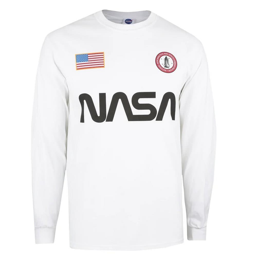 NASA Långärmad T-shirt med märke för män