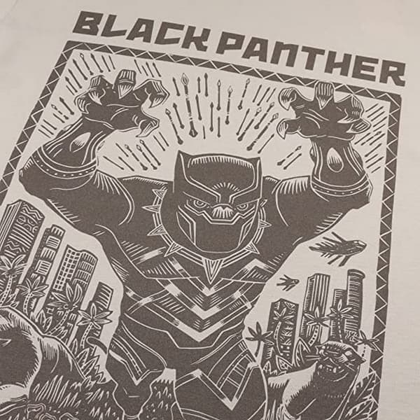 Black Panther Linocut T-shirt til mænd