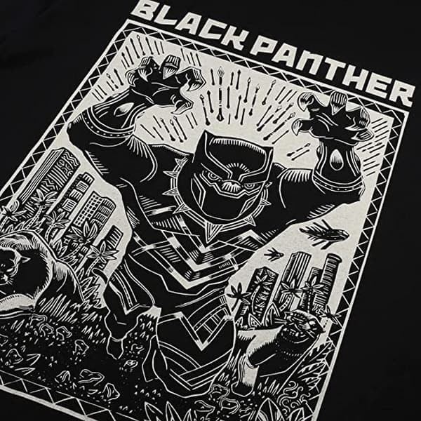 Black Panther Linocut T-shirt til mænd