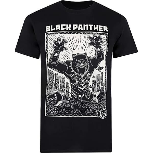Black Panther Linocut T-shirt til mænd