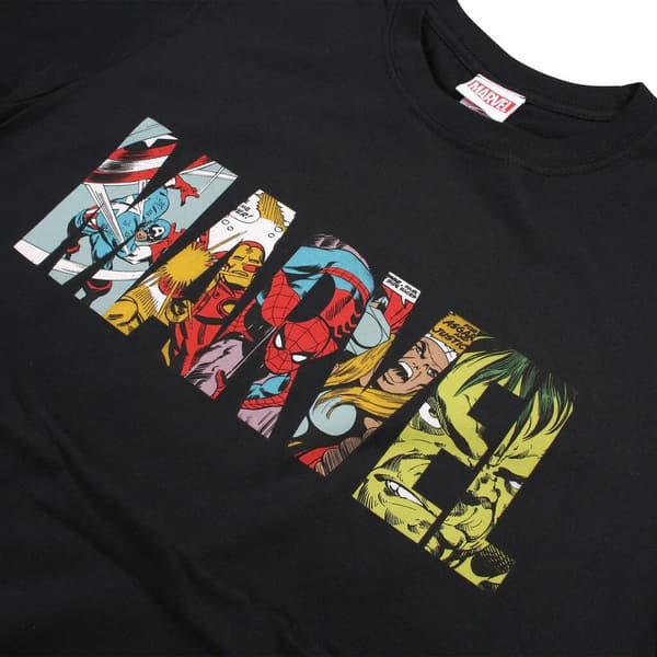 Marvel T-shirt med logotyp för serietidningar för män