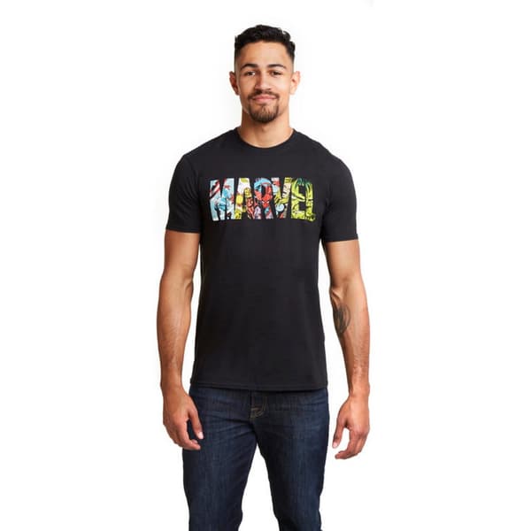 Marvel T-shirt med logotyp för serietidningar för män