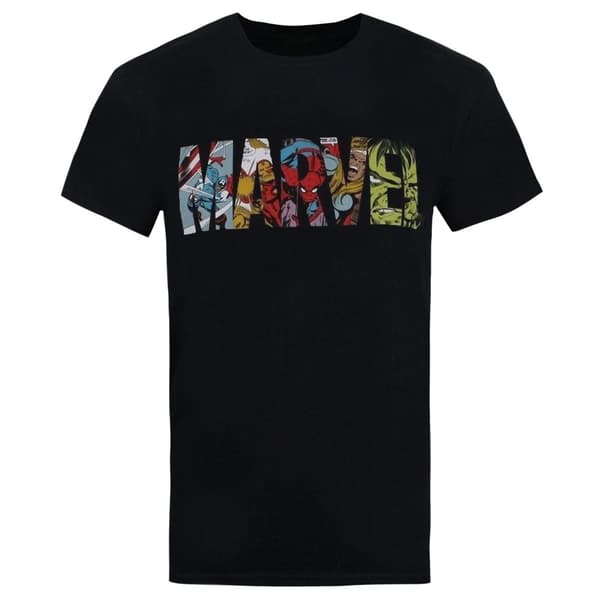 Marvel T-shirt med logotyp för serietidningar för män