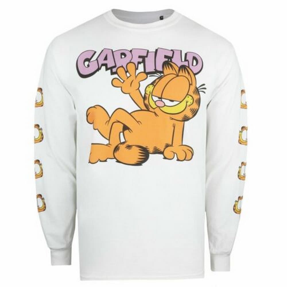 Garfield Långärmad T-shirt för män med Grin