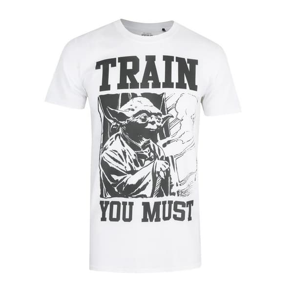 Star Wars Mens Train You Must Yoda T-Shirt White/Black L