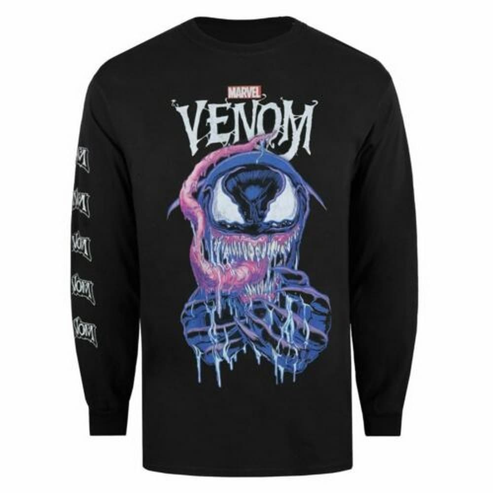 Venom Långärmad T-shirt med Grin-logotyp för män
