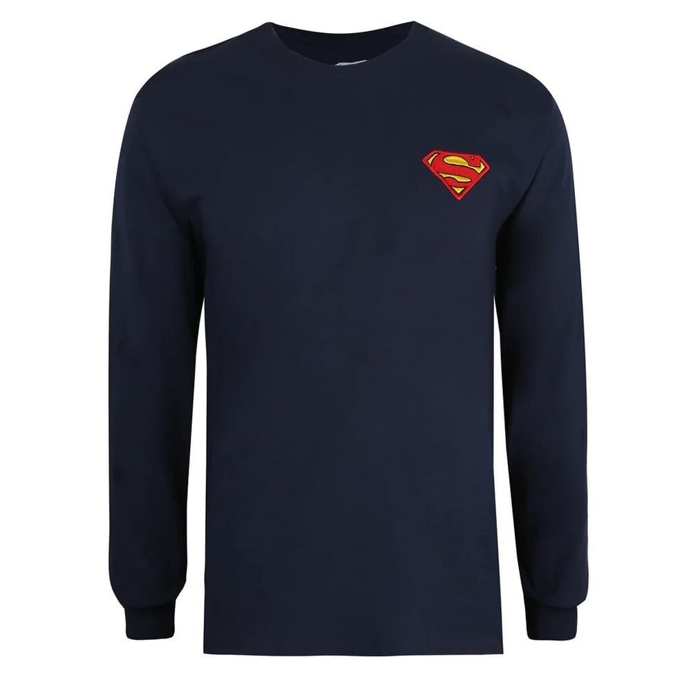 Superman Mens Core broderad långärmad T-Shirt