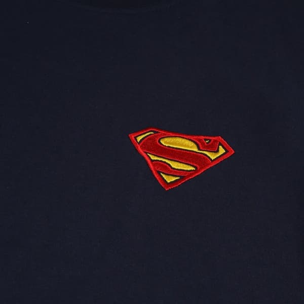 Superman Herre Core broderet langærmet T-shirt med langærmet broderi