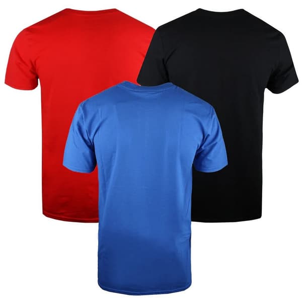 DC Comics T-shirt i bomull med hjälte-logotyp för män (3 st.)