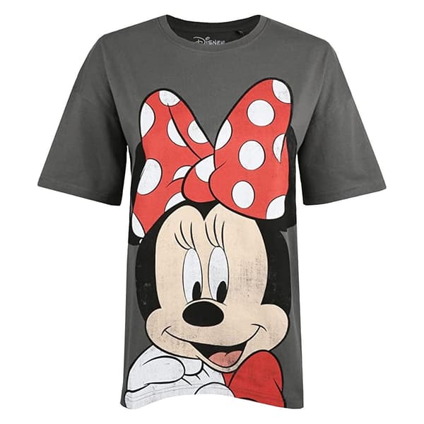 Disney Womens/Ladies Minnie Mouse Smile T-Shirt Graphite/Red/Black L