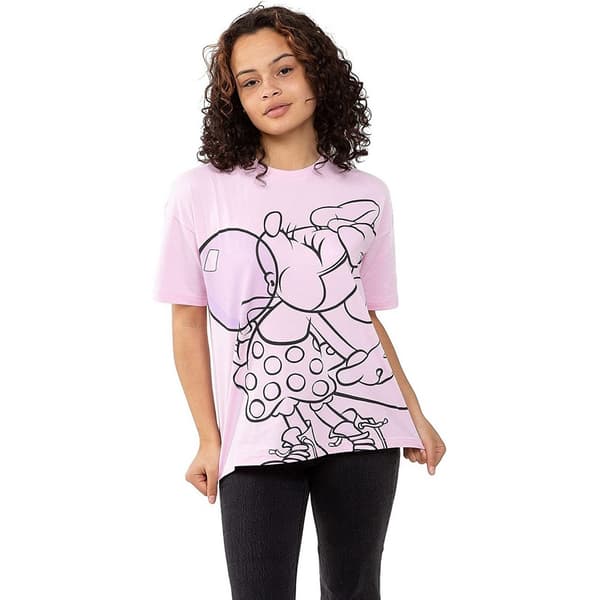 Disney Kvinnor/Damer Minnie Mouse Bubblegum Slouch T-Shirt