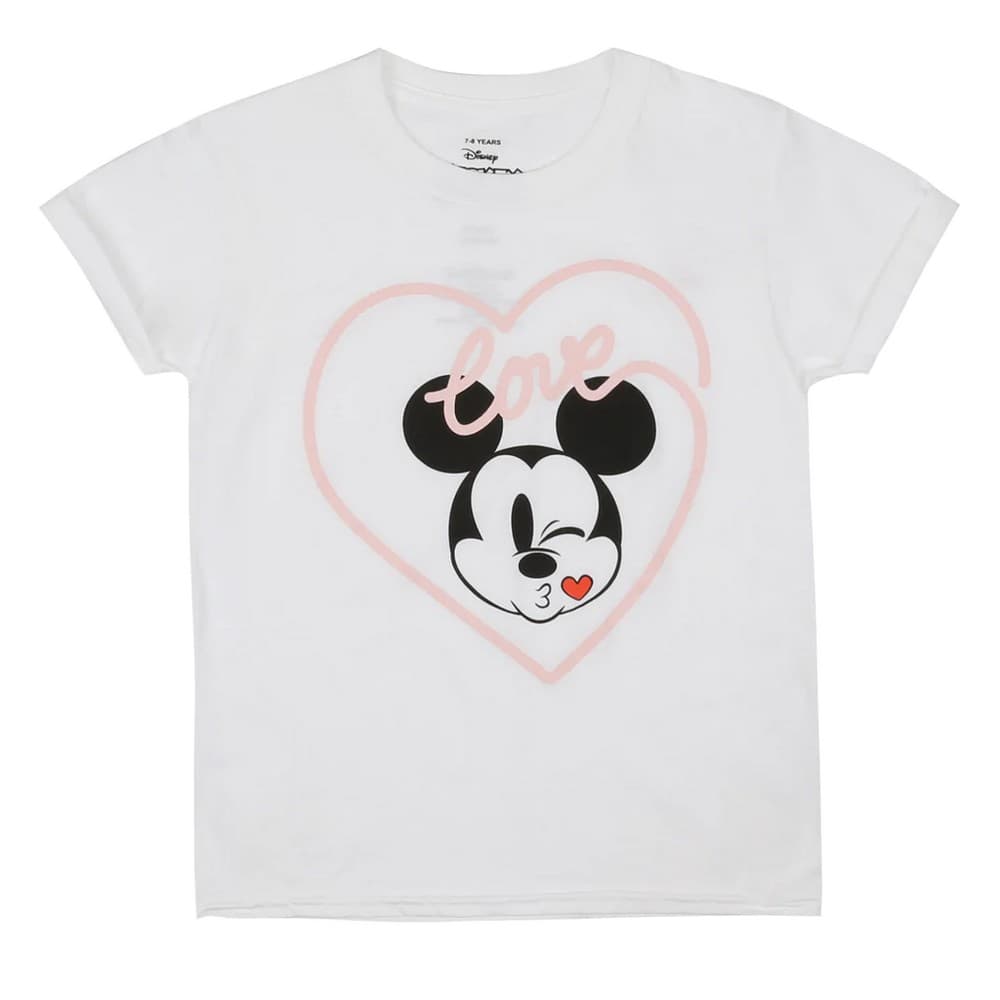 Disney T-shirt för flickor Mickey Mouse Kiss