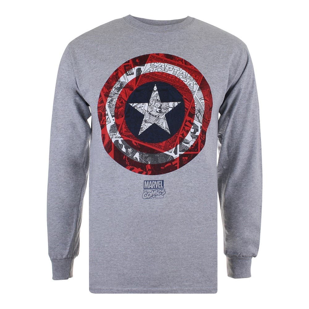 Captain America Mens Shield långärmad T-shirt