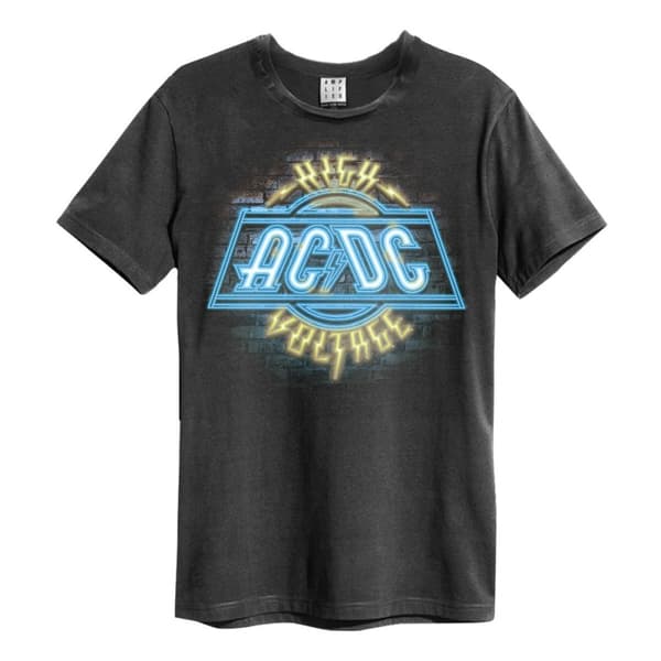 Amplified Unisex vuxen High Voltage Neon AC/DC T-Shirt Charcoal XS