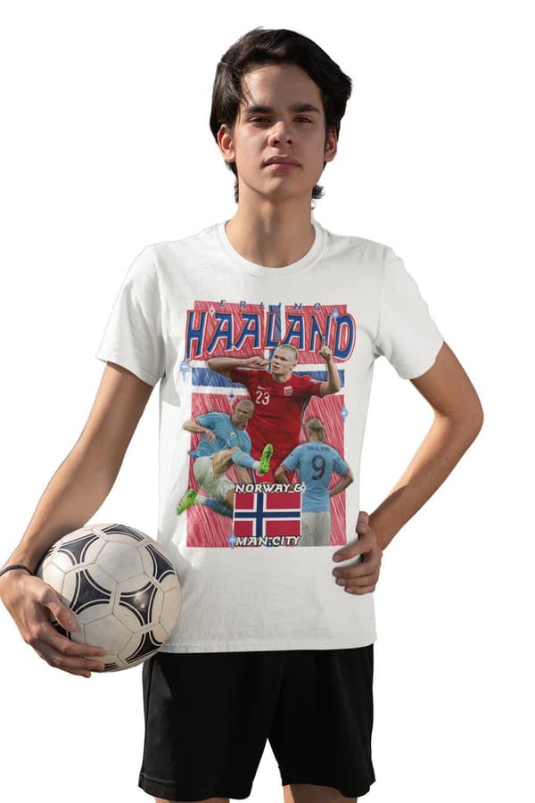 Erling Haaland Norge manchester City t-shirt  sportströja