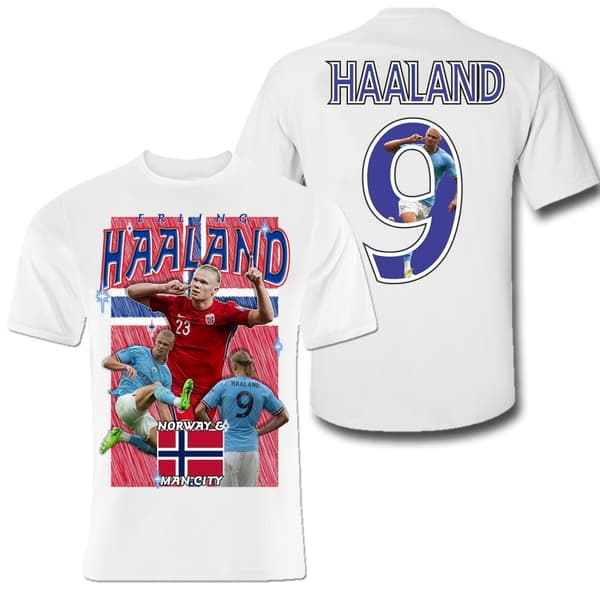 Erling Haaland Norge manchester City t-shirt  sportströja