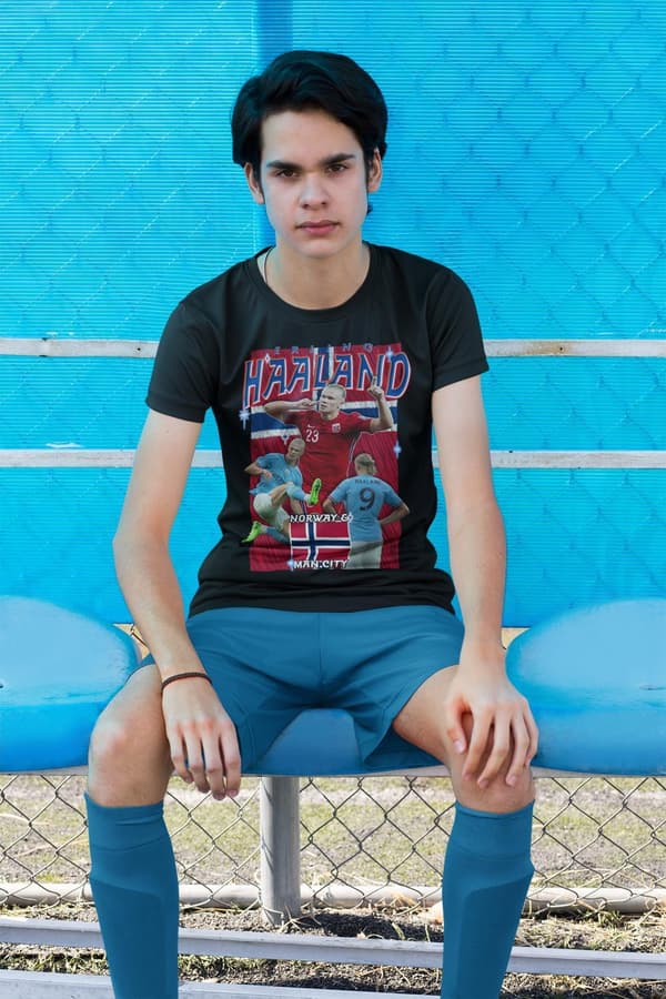 Erling Haaland T-shirt - Man City & Norge spelare tröja svart