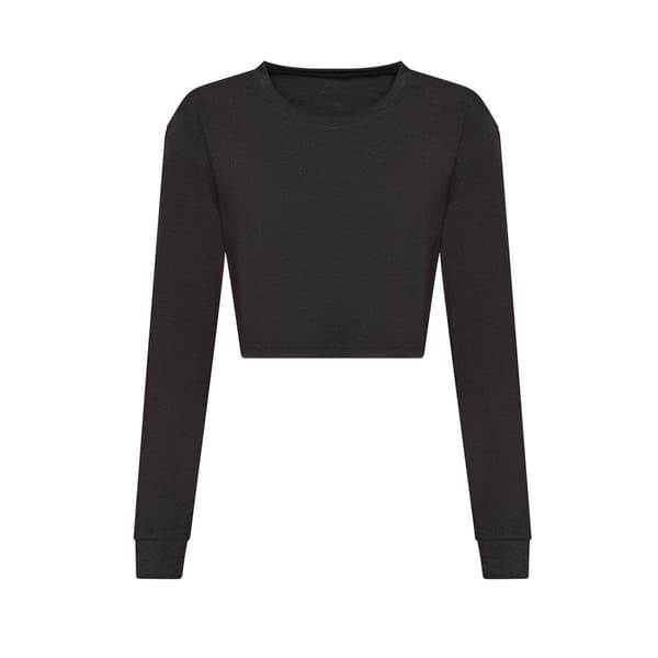 Awdis Womens/Ladies Heather Cropped Long-Sleeved T-Shirt