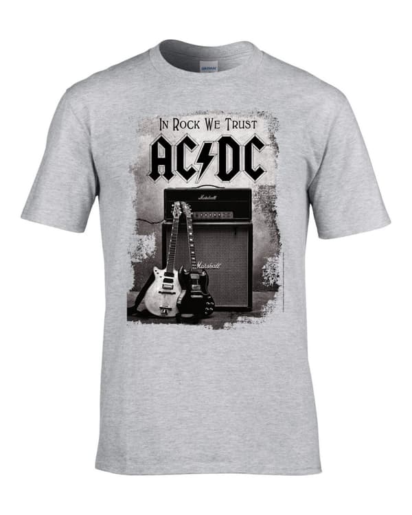 AC/DC In rock we trust Grey t-shirt
