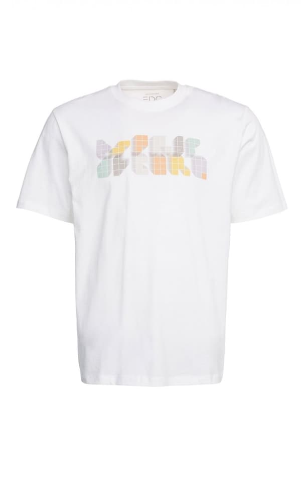 EDC - T-shirt 112CC2K302 Print på bröstet