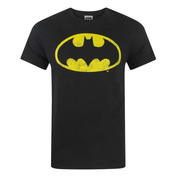 Batman T-shirt med nødlidende logo til mænd