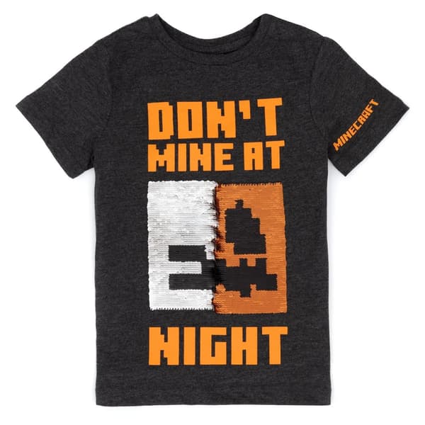 Minecraft Childrens/Kids Don´t Mine At Night Sequin Flip T-Shirt