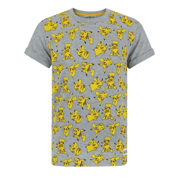 Pokemon T-shirt med Pikachu-design överallt för barn/pojkar