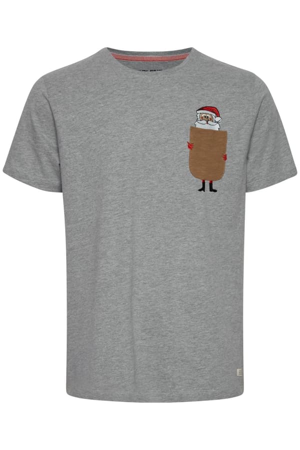 Blend - T-shirt 20714914 Tomte med ficka Ljusgrå M