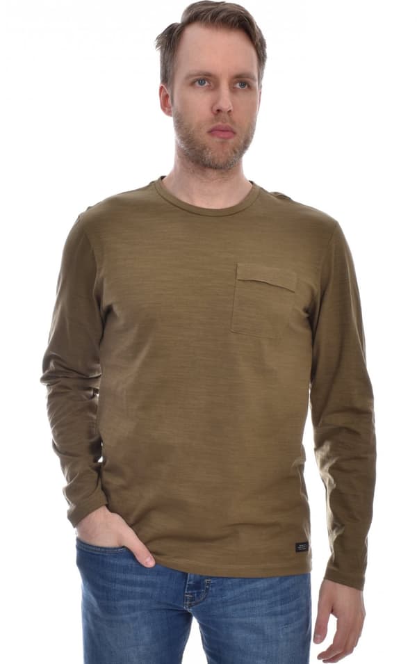 Blend - L.Ä. T-shirt 20714549 Bröstficka Army M