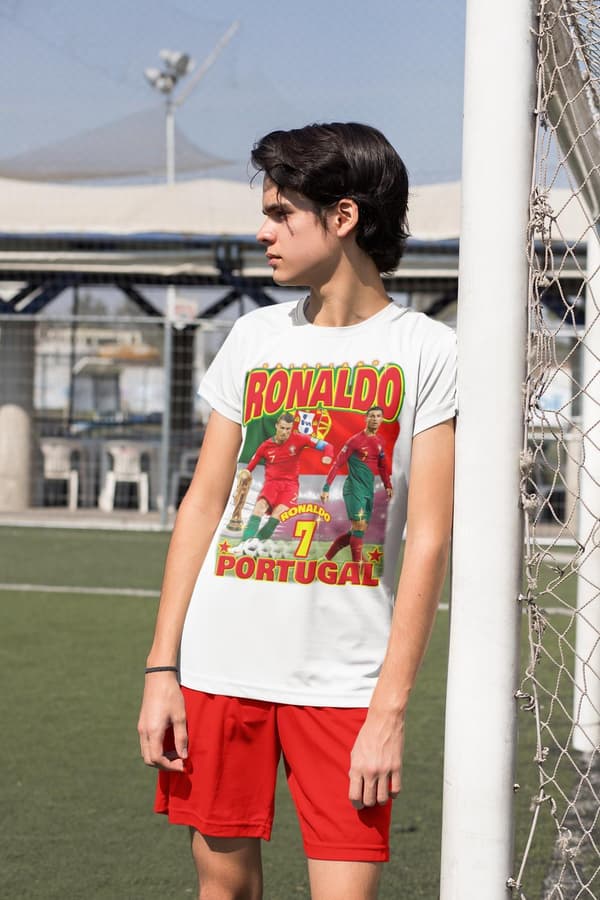 T-shirt Ronaldo Portugal sportströja tryck fram & bak