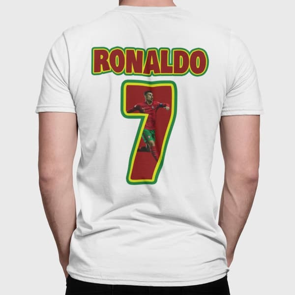 T-shirt Ronaldo Portugal sportströja tryck fram & bak