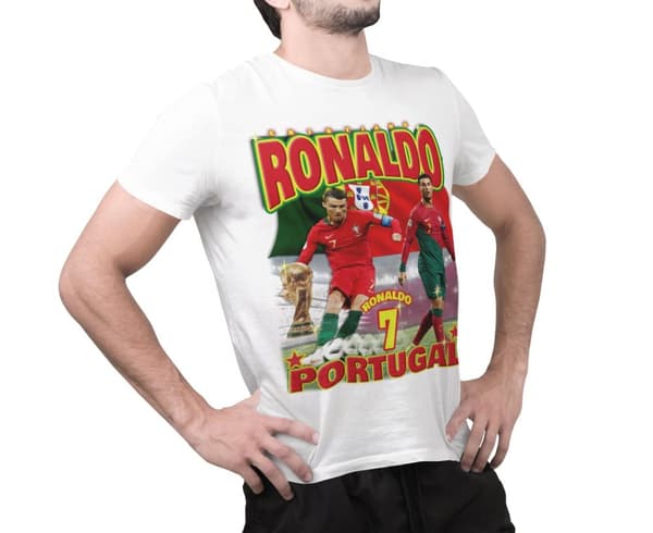 T-shirt Ronaldo Portugal sportströja tryck fram & bak