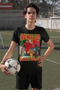 Miniatyrbild 3 av 6: Cristiano Ronaldo Svart 7 t-shirt Portugal stil VM