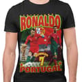 Miniatyrbild 1 av 6: Cristiano Ronaldo Svart 7 t-shirt Portugal stil VM