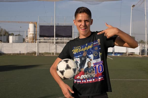 Mbappe Svart 10 t-shirt France stil VM