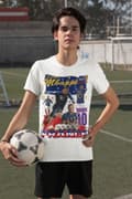 Miniatyrbild 4 av 7: Mbappe Vit sportströja t-shirt France Tryck fram & bak