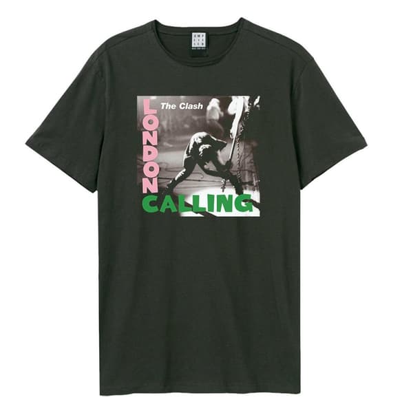 Amplified Unisex T-shirt til voksne London Calling The Clash Charcoal XS