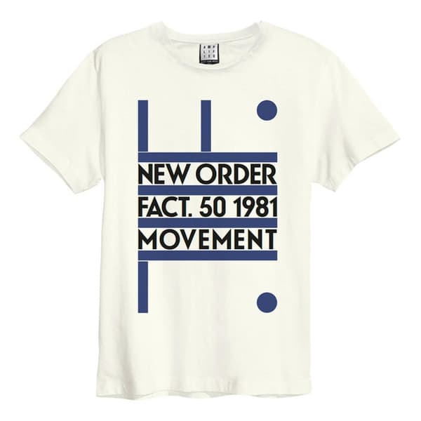 Amplified Unisex vuxen rörelse New Order T-Shirt Vintage White XXL