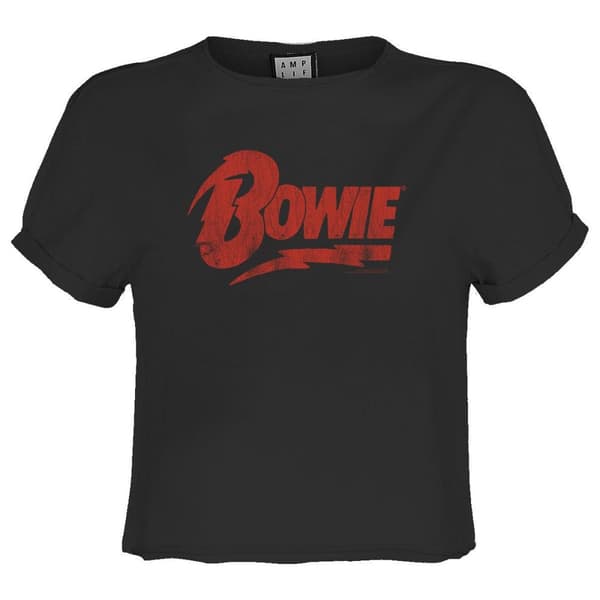 Amplified Kvinnor/Damer David Bowie Logo T-Shirt Charcoal/Red L