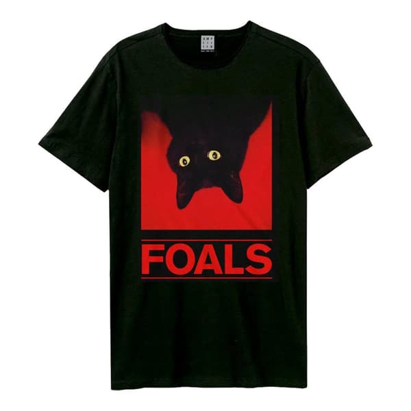 Amplified Unisex Adult Black Cat Foal T-Shirt Black/Red L