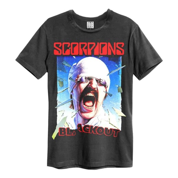 Amplified Unisex Adult Blackout Scorpions T-Shirt Charcoal XS