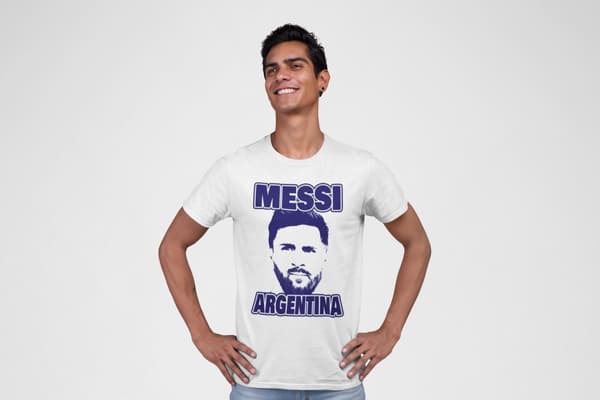 Messi Argentina cutout vit t-shirt
