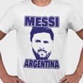 Miniatyrbild 1 av 4: Messi Argentina cutout vit t-shirt