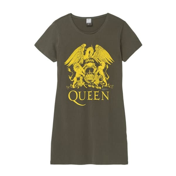 Amplified Womens/Ladies Line Art Crest Queen T-Shirt Dress