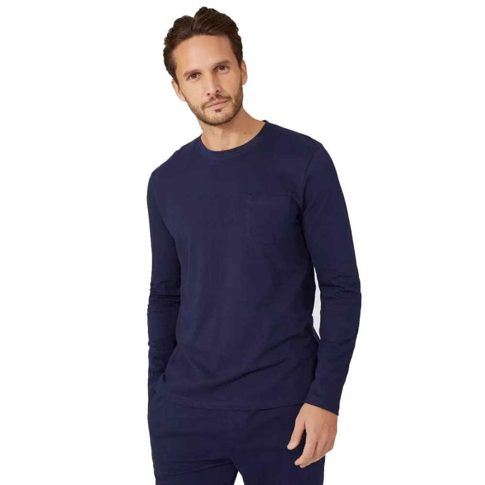 Debenhams Mens Plain Pocket långärmad T-shirt