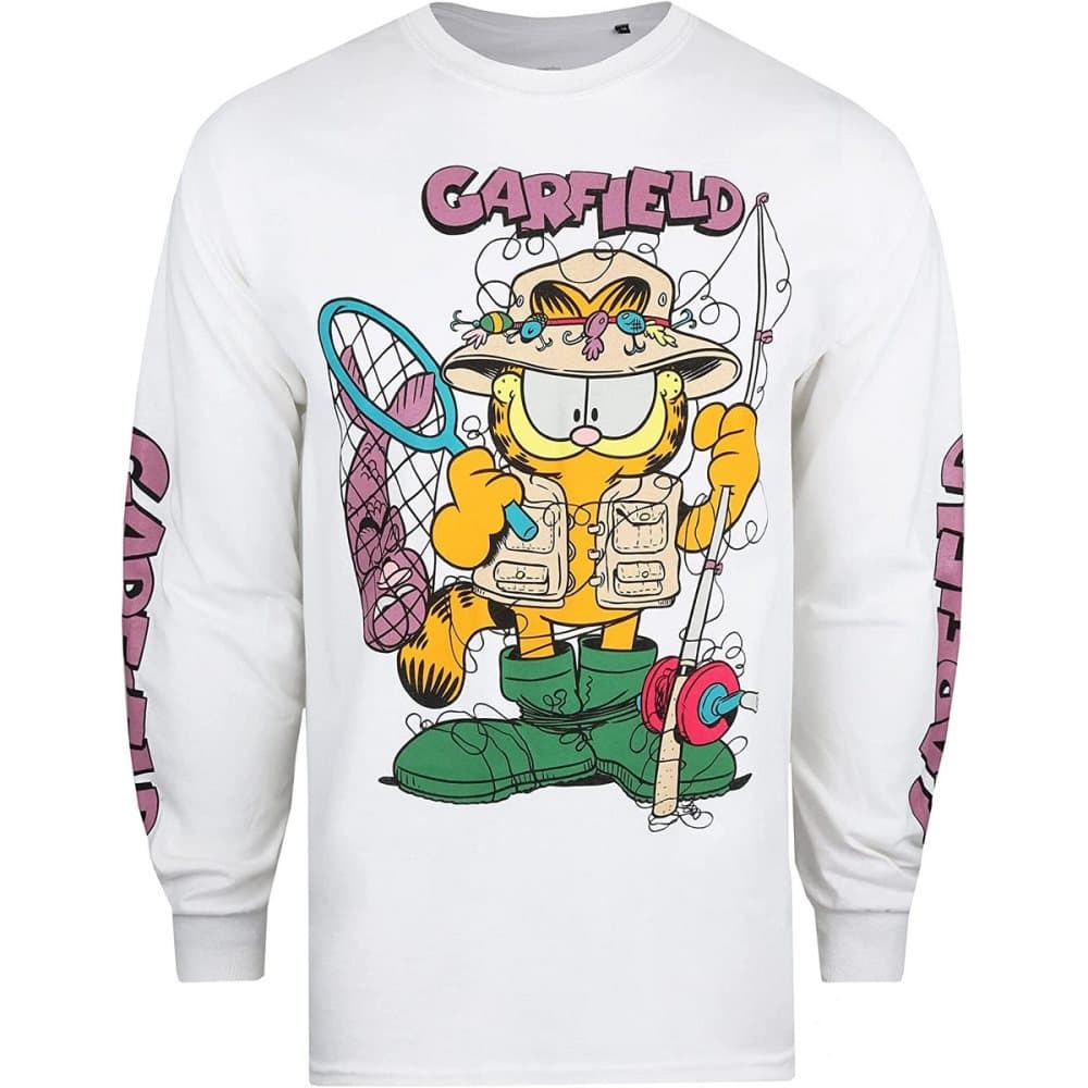 Garfield Mens Angler långärmad T-shirt