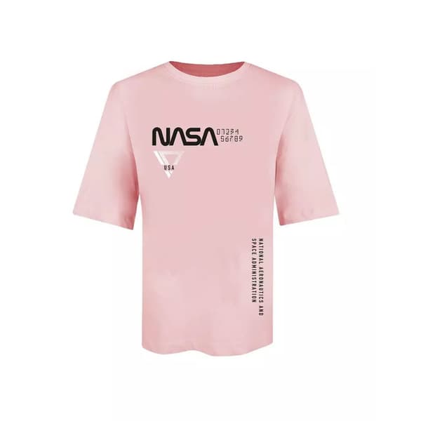 NASA Kvinnor/Damer Rocket Oversized T-Shirt Blush Pink M